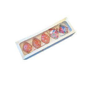 Hand-Painted Wooden Ukrainian Easter Eggs Set Of 5 In Original Box